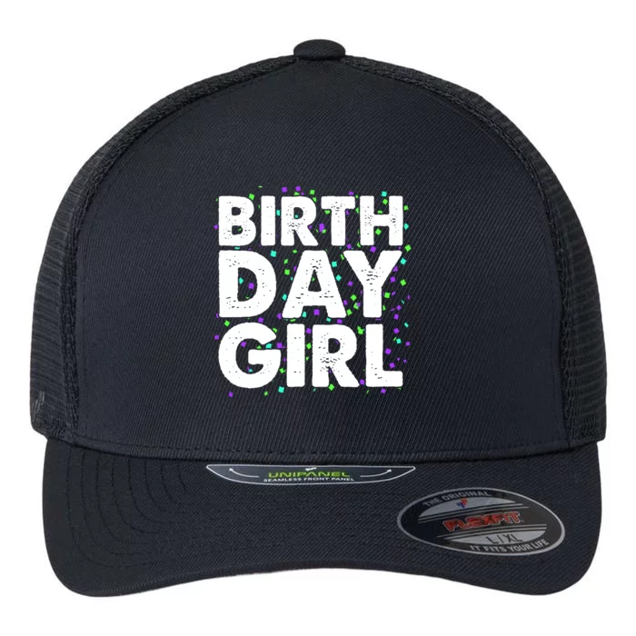 Birthday Girl With Confetti Flexfit Unipanel Trucker Cap