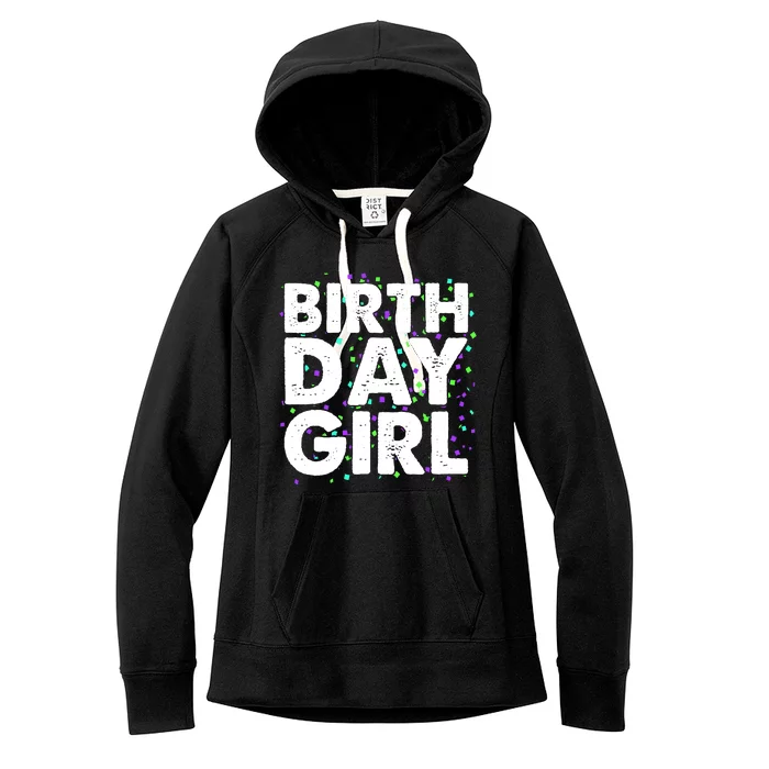 Birthday Girl With Confetti Women's Fleece Hoodie