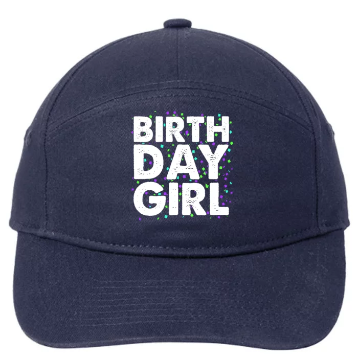 Birthday Girl With Confetti 7-Panel Snapback Hat