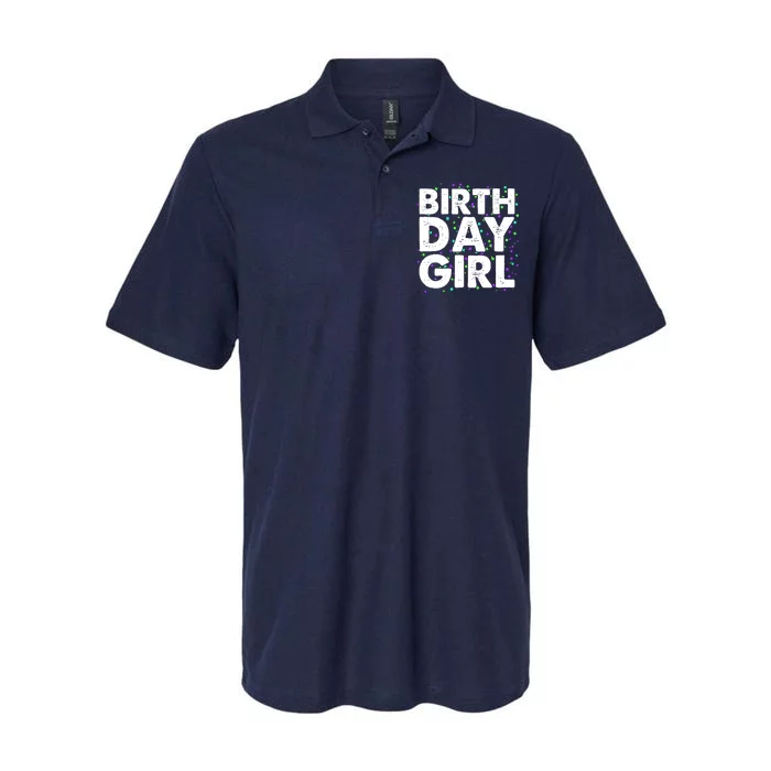 Birthday Girl With Confetti Softstyle Adult Sport Polo