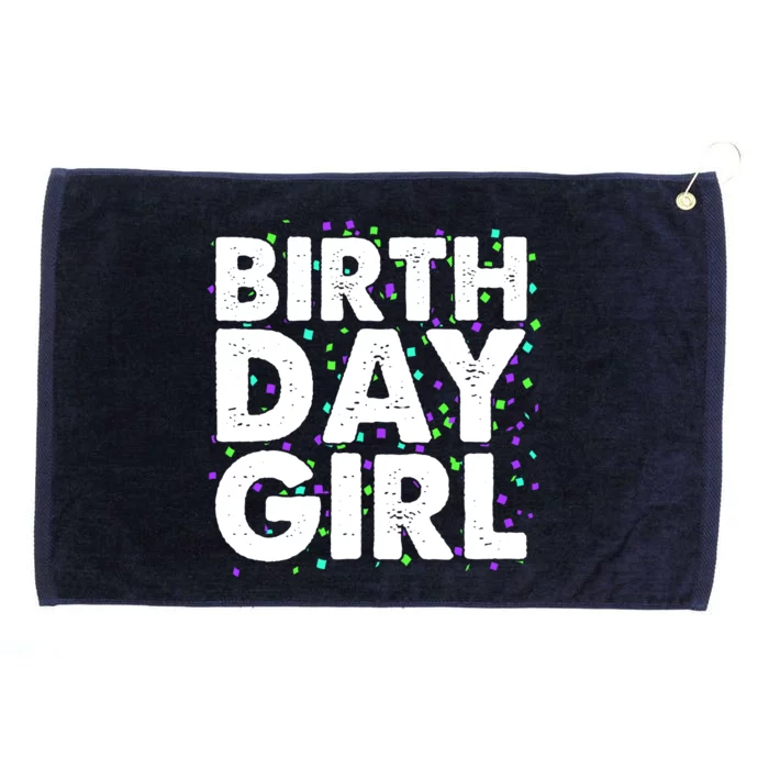 Birthday Girl With Confetti Grommeted Golf Towel