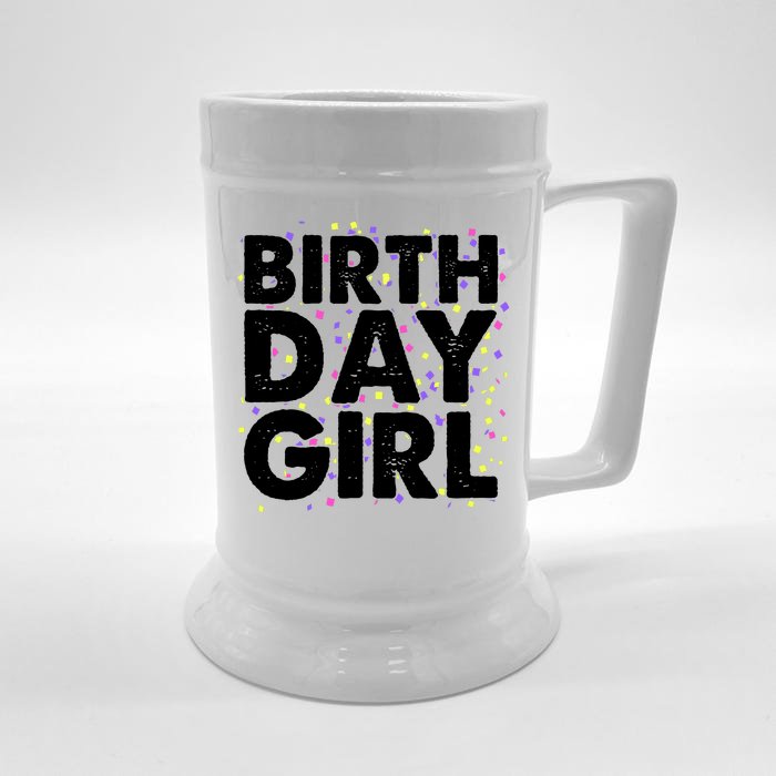 Birthday Girl With Confetti Front & Back Beer Stein