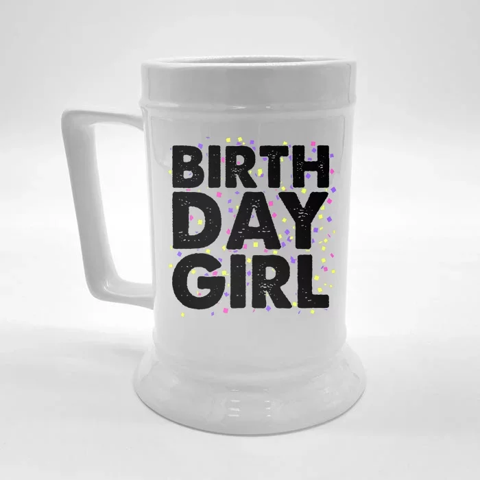 Birthday Girl With Confetti Front & Back Beer Stein