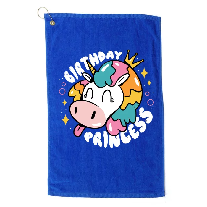 Birthday Princess Unicorn Platinum Collection Golf Towel