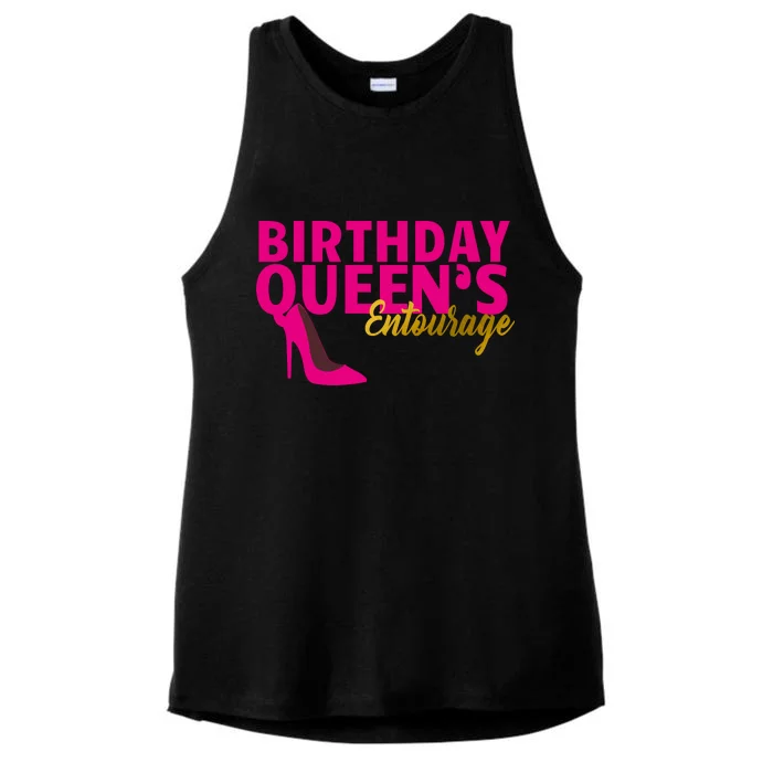 Birthday Queen's Entourage Ladies Tri-Blend Wicking Tank