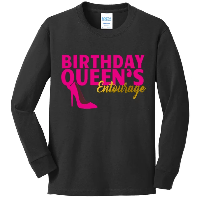 Birthday Queen's Entourage Kids Long Sleeve Shirt