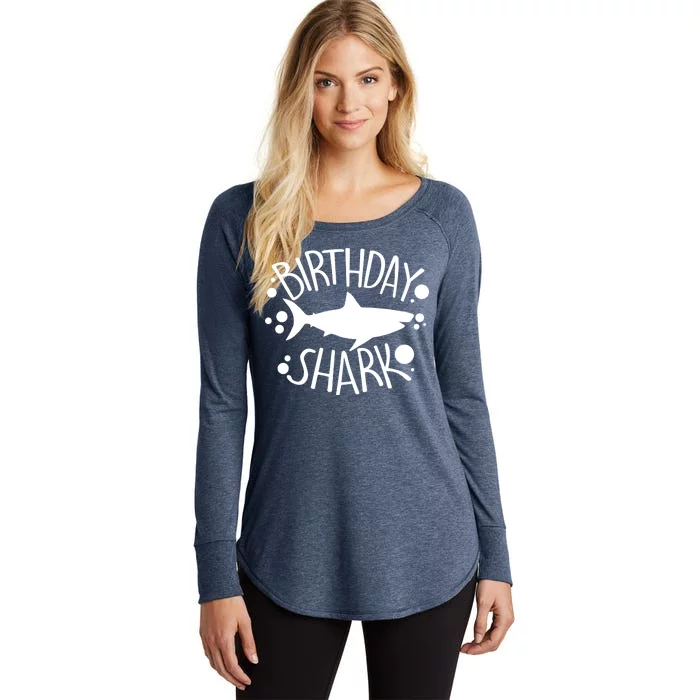 Birthday Shark Women's Perfect Tri Tunic Long Sleeve Shirt