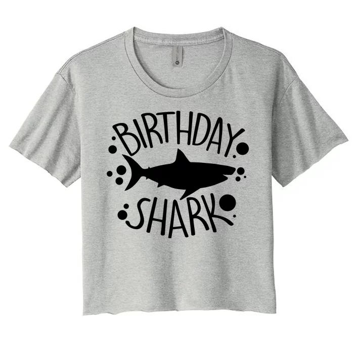 Birthday Shark Women's Crop Top Tee