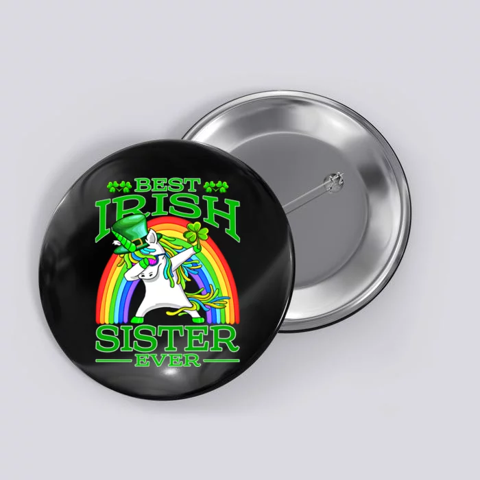 Best Irish Sister Ever St PatrickS Day Unicorn Cute Gift Button