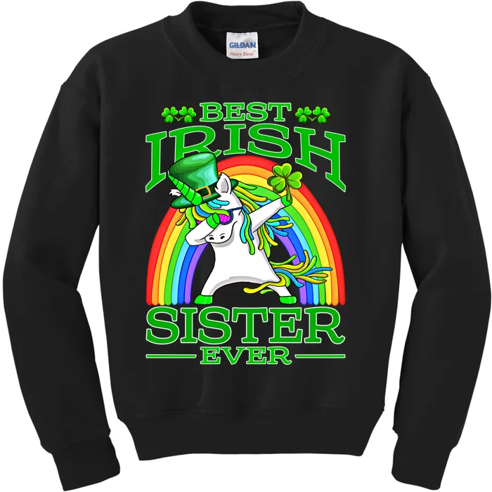 Best Irish Sister Ever St PatrickS Day Unicorn Cute Gift Kids Sweatshirt