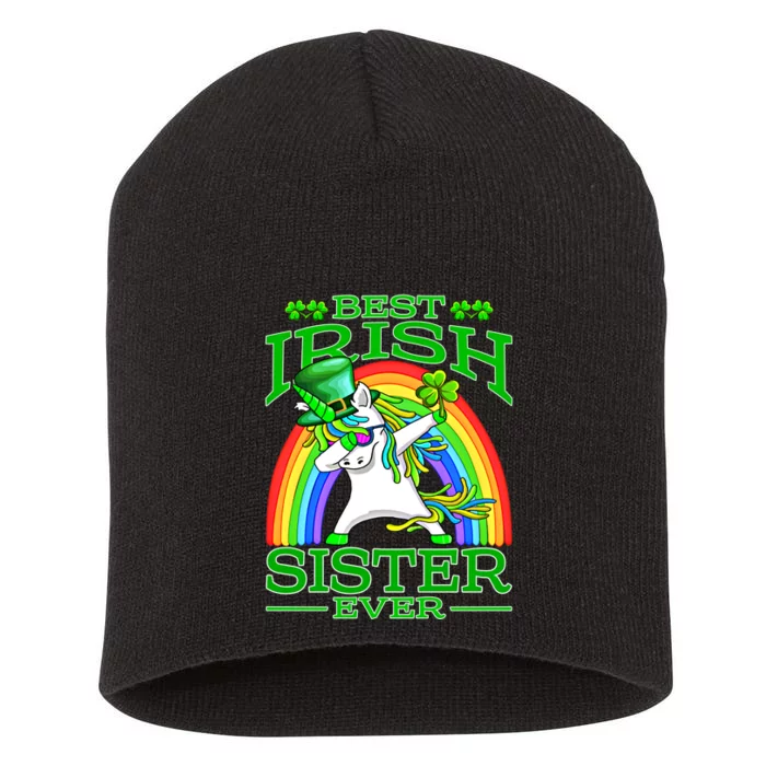 Best Irish Sister Ever St PatrickS Day Unicorn Cute Gift Short Acrylic Beanie