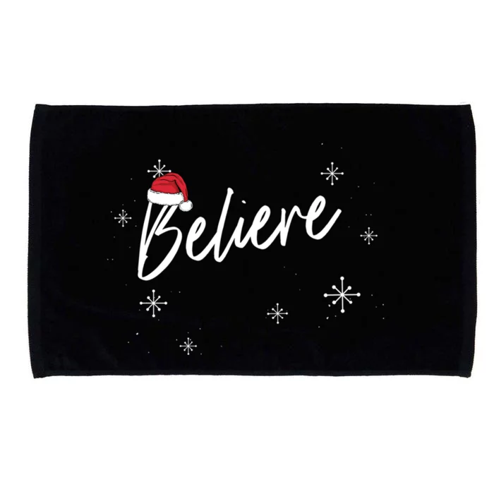 Believe In Santa Claus Christmas Meme Gift Funny Gift Microfiber Hand Towel