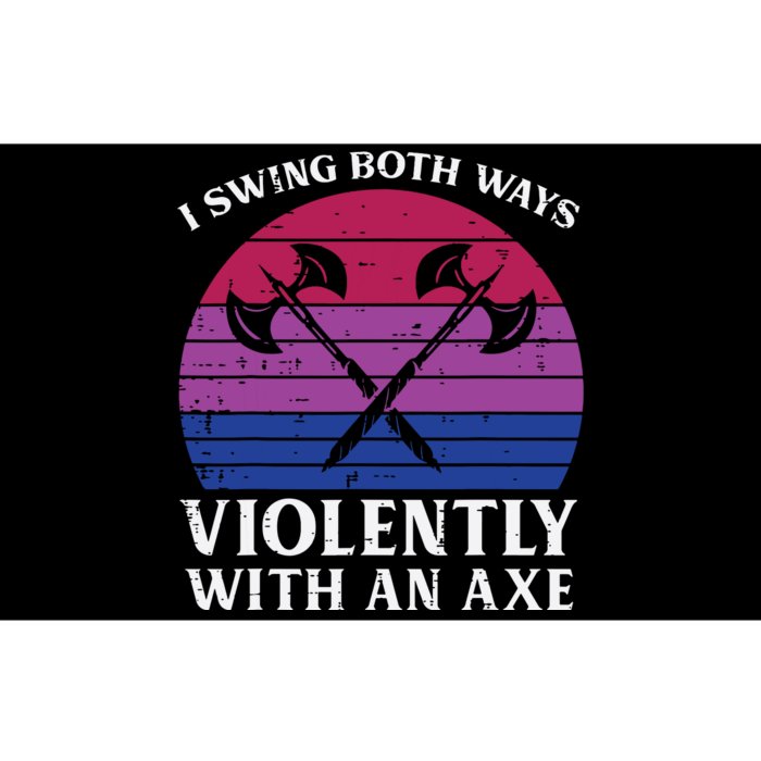 Bisexual I Swing Both Ways Axe Funny Bi Pride Flag Lgbtq Bumper Sticker