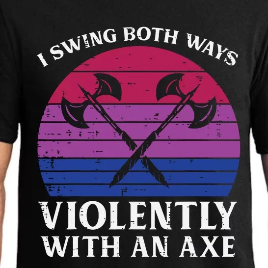 Bisexual I Swing Both Ways Axe Funny Bi Pride Flag Lgbtq Pajama Set