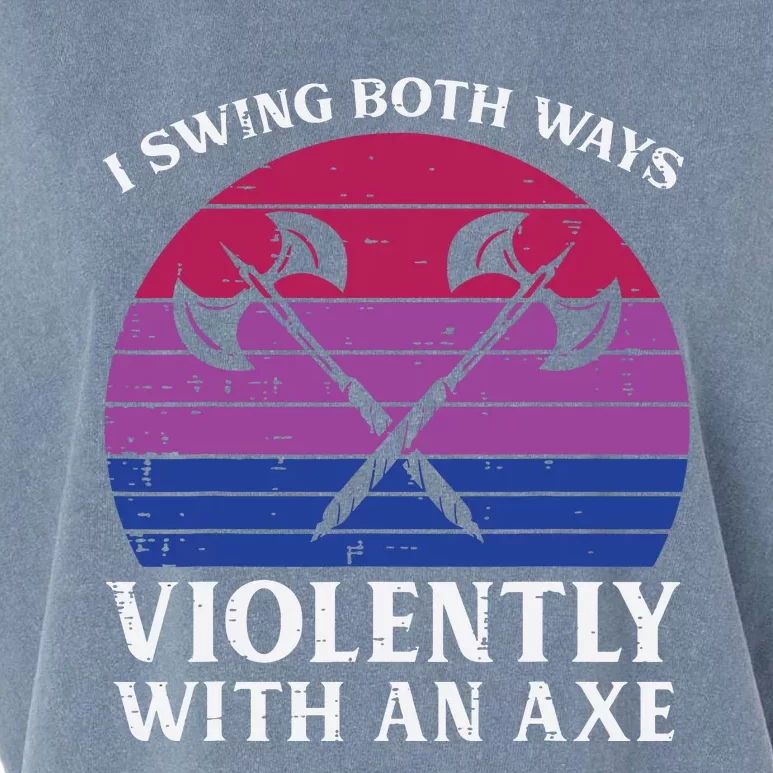 Bisexual I Swing Both Ways Axe Funny Bi Pride Flag Lgbtq Garment-Dyed Women's Muscle Tee