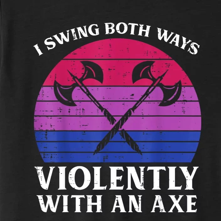 Bisexual I Swing Both Ways Axe Funny Bi Pride Flag Lgbtq ChromaSoft Performance T-Shirt