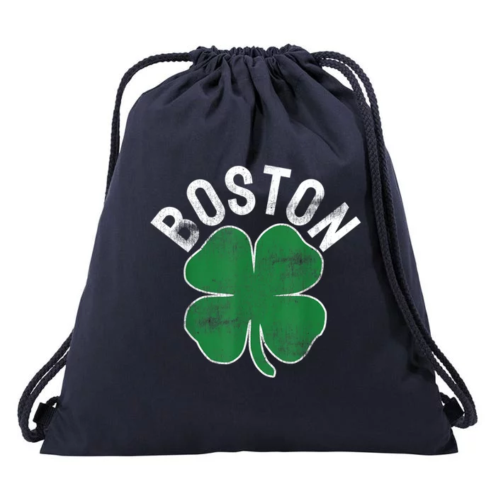 Boston Irish Shamrock St. Patrick's Day Drawstring Bag