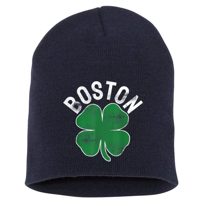 Boston Irish Shamrock St. Patrick's Day Short Acrylic Beanie