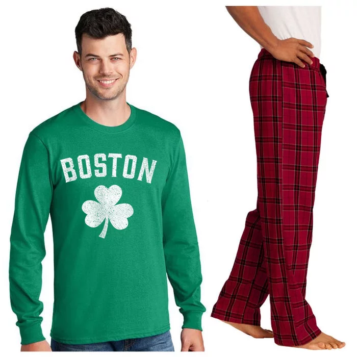 Boston Irish Shamrock St. Patrick's Day Long Sleeve Pajama Set