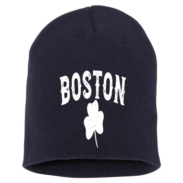 Boston Irish Shamrock St. Patrick's Day Short Acrylic Beanie