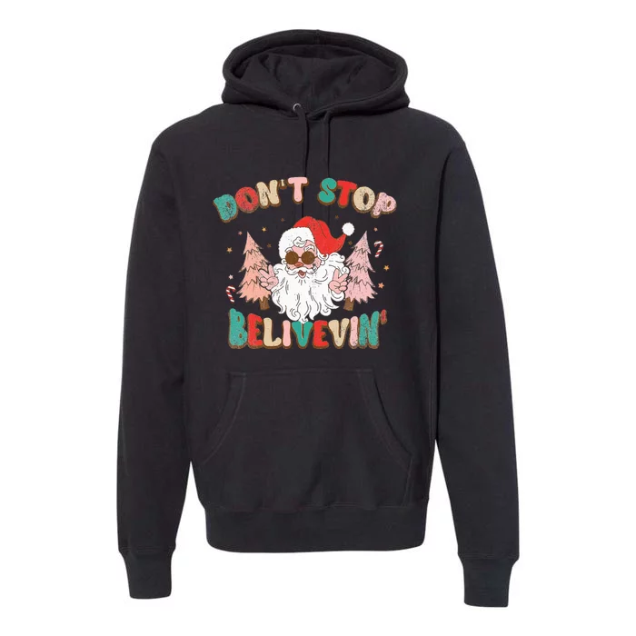 Believe in Santa Hilarious Christmas Saying Premium Hoodie