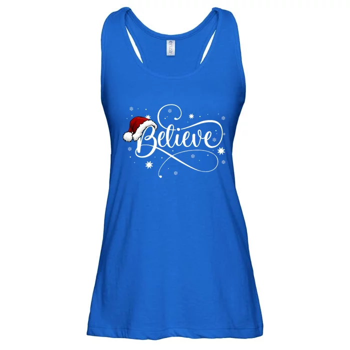 Believe In Santa Claus Funny Christmas Santa Xmas Gift Ladies Essential Flowy Tank