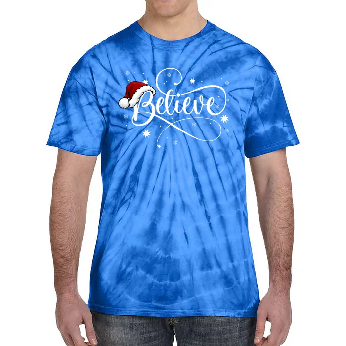 Believe In Santa Claus Funny Christmas Santa Xmas Gift Tie-Dye T-Shirt