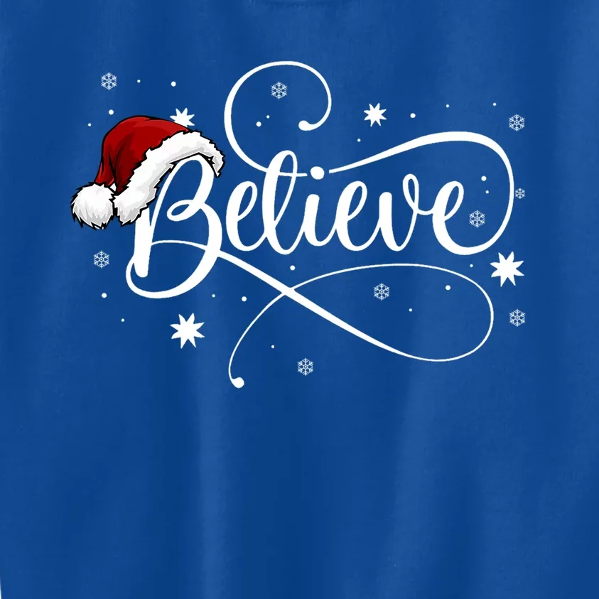 Believe In Santa Claus Funny Christmas Santa Xmas Gift Kids Sweatshirt