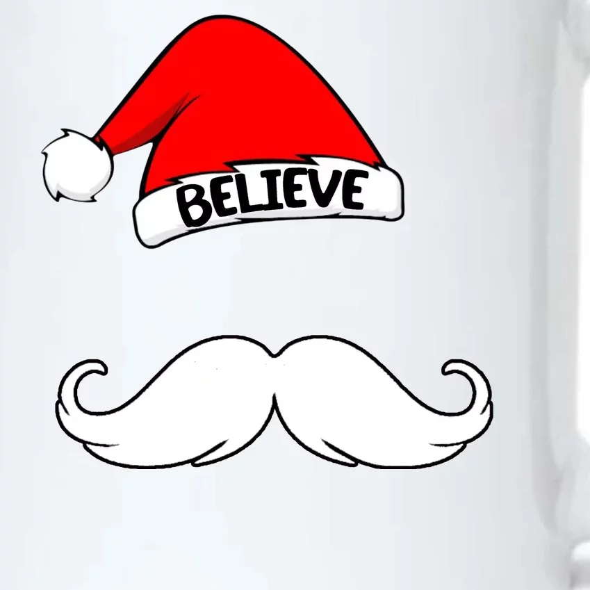 Believe In Santa Funny Mustache Black Color Changing Mug