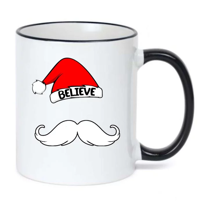 Believe In Santa Funny Mustache Black Color Changing Mug