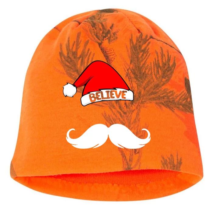 Believe In Santa Funny Mustache Kati - Camo Knit Beanie