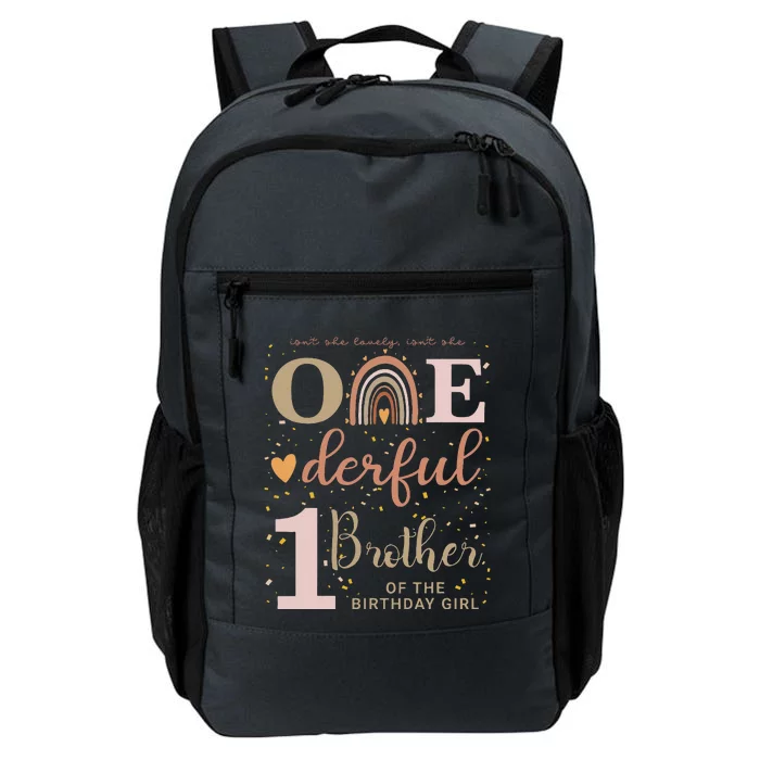 Brother Isnt She Onederful 1st Birthday Neutral Boho Rainbow Daily Commute Backpack