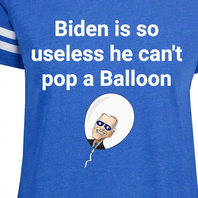 Biden is so useless he can't pop a balloon Chinese balloon Enza Ladies Jersey Football T-Shirt