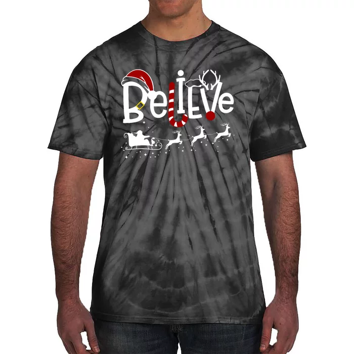 Believe In Santa Clause Christmas Tie-Dye T-Shirt