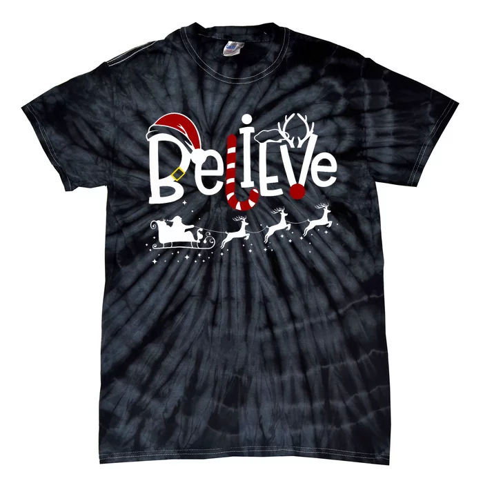 Believe In Santa Clause Christmas Tie-Dye T-Shirt