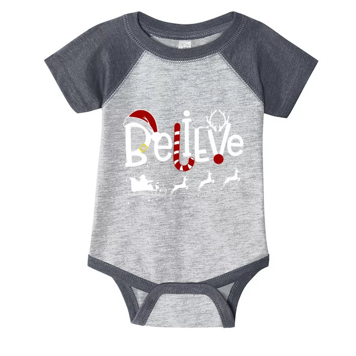 Believe In Santa Clause Christmas Infant Baby Jersey Bodysuit