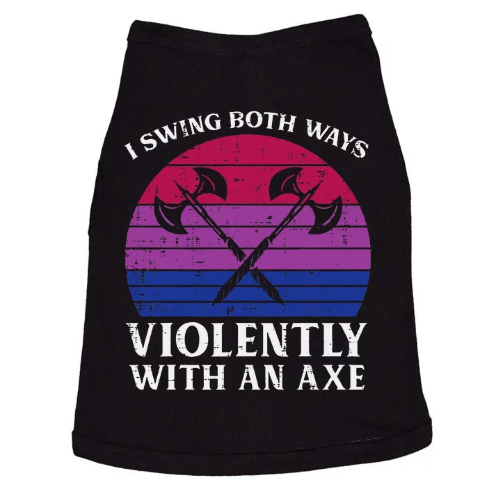 Bisexual I Swing Both Ways Axe Bi Pride Flag Lgbtq Doggie Tank