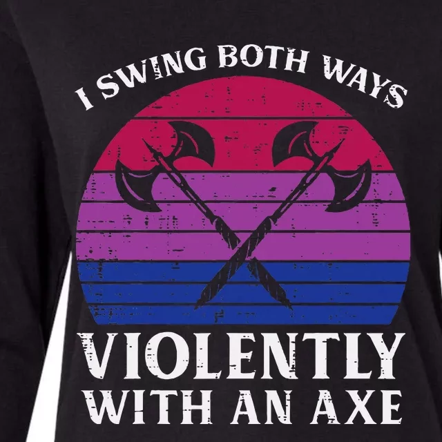 Bisexual I Swing Both Ways Axe Bi Pride Flag Lgbtq Womens Cotton Relaxed Long Sleeve T-Shirt