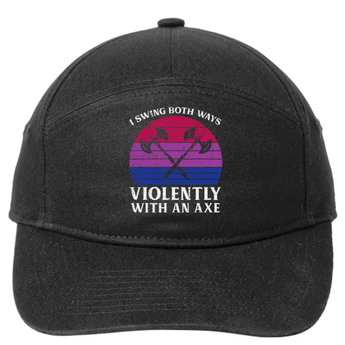 Bisexual I Swing Both Ways Axe Bi Pride Flag Lgbtq 7-Panel Snapback Hat