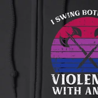 Bisexual I Swing Both Ways Axe Bi Pride Flag Lgbtq Full Zip Hoodie