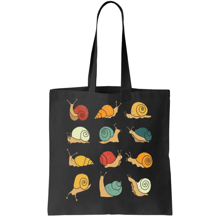 Beautifully Illustrated Snails Vintage Snail Lover Tote Bag