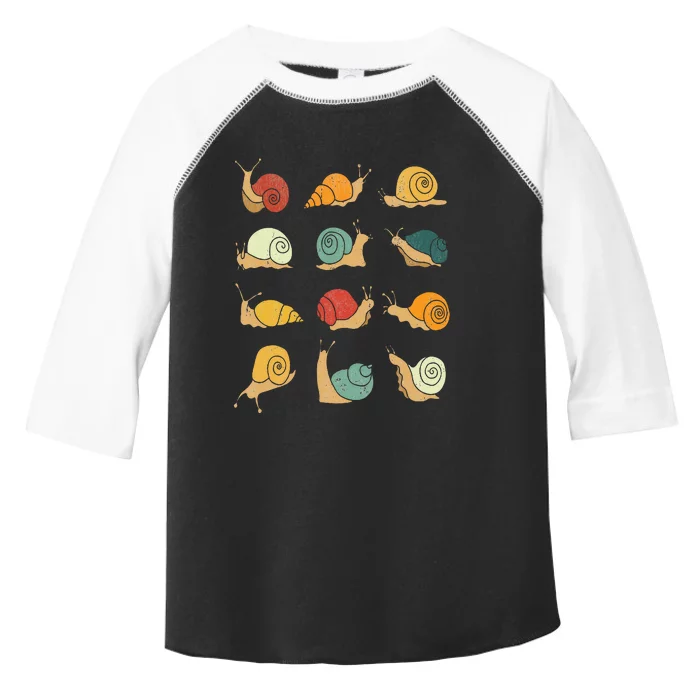 Beautifully Illustrated Snails Vintage Snail Lover Toddler Fine Jersey T-Shirt