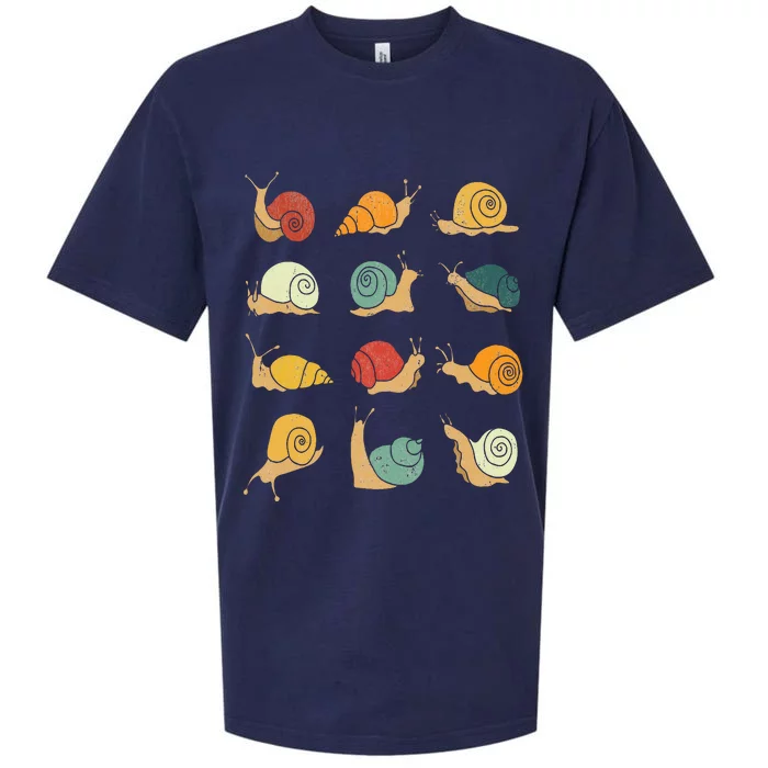 Beautifully Illustrated Snails Vintage Snail Lover Sueded Cloud Jersey T-Shirt