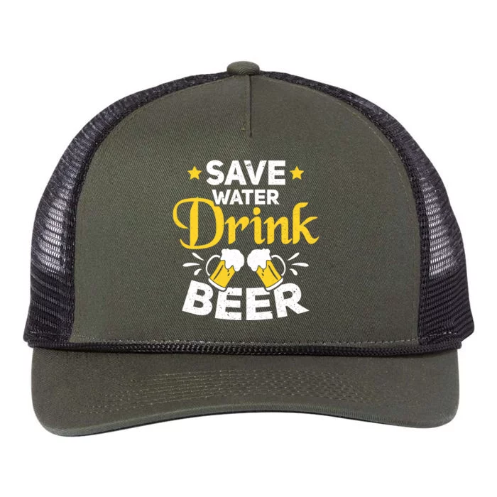 Beer Ing Save Water Beer Funny Oktoberfest Gift Retro Rope Trucker Hat Cap