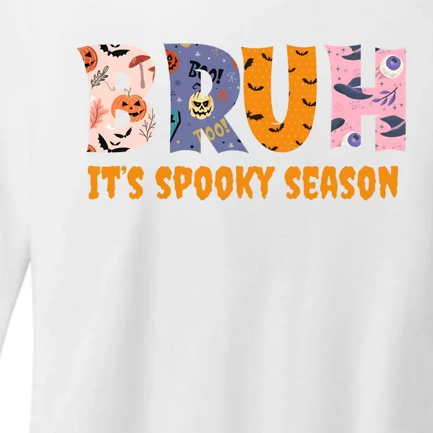 Bruh It’S Spooky Season Halloween Womens CVC Long Sleeve Shirt