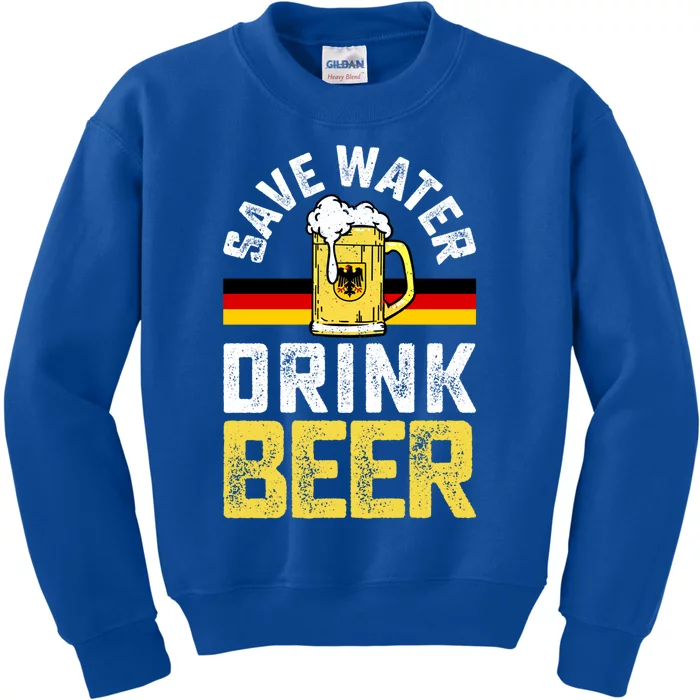 Beer Ing Save Water Beer Oktoberfest Funny Gift Kids Sweatshirt