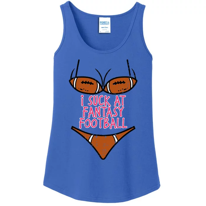 Bikini I Suck At Fantasy Football Funny FFL Loser Ladies Essential Tank