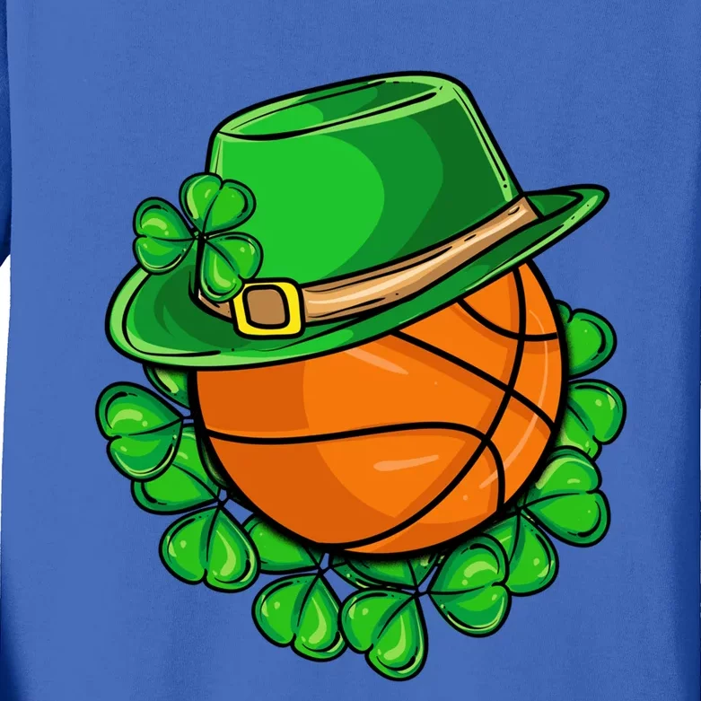 Basketball Irish St Patricks Day Ireland Player Coach Team Cool Gift Kids Long Sleeve Shirt