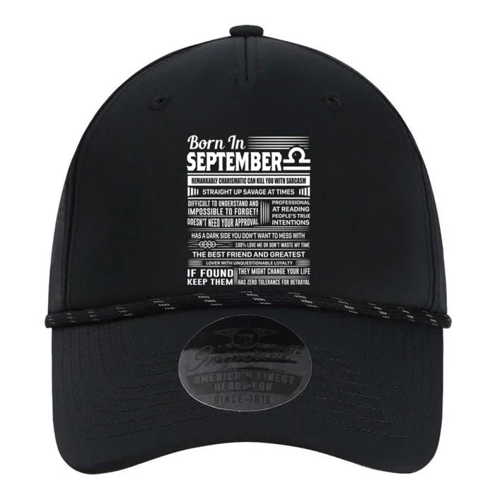 Born In September Libra Funny Birthday Gift Performance The Dyno Cap