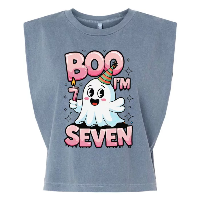 Boo IM Seven Ghost Theme For October Garment-Dyed Women's Muscle Tee